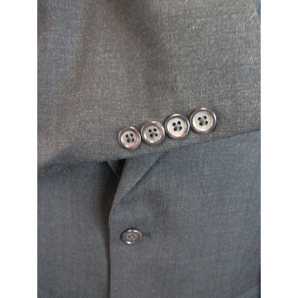 Men's Stafford Gray Suit Jacket Sport Coat 100% Wool Size 40L